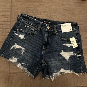Aeropostale Women’s Low Rise Baggy Denim Shorts Dark Wash Size 4 NWT